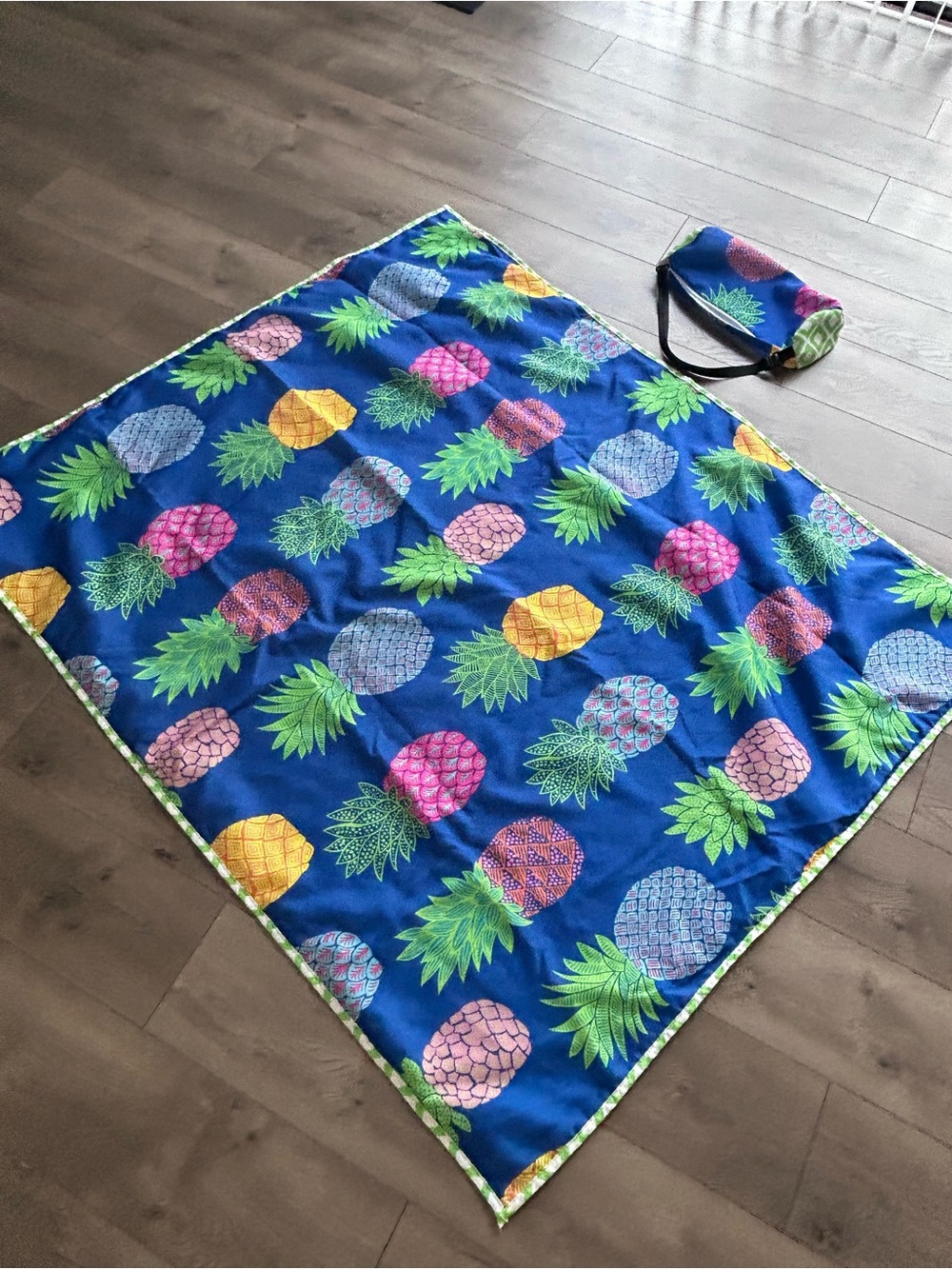 Max Studio Home Blue Pineapple Patterned Throw with Neon Accents